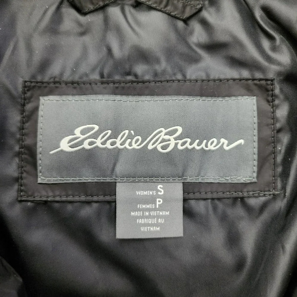 Eddie Bauer Women's Black Down Puffer  Jacket Full Zip Water Repellant Size S - Picture 8 of 16
